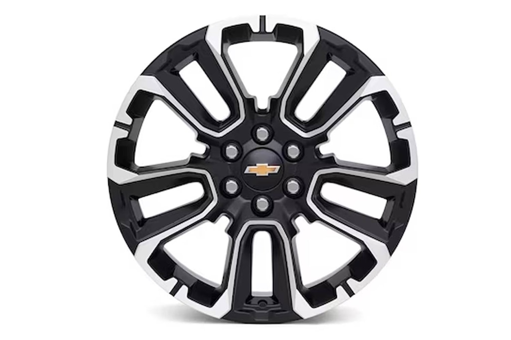 Rin negro de 22 pulgadas con insertos en aluminio en sus 5 brazos, para Chevrolet Tahoe 2024