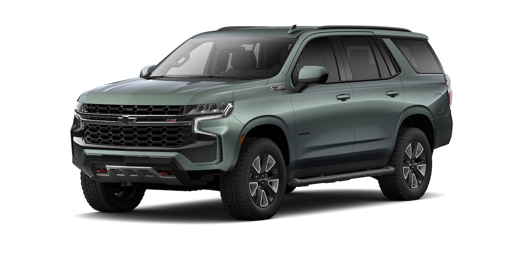 Chevrolet Tahoe 2024, SUV con 3 filas de asientos en color olivo metálico